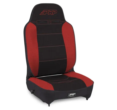 PRP Enduro High Back Reclining Suspension Seat (Driver Side) - Black/Red