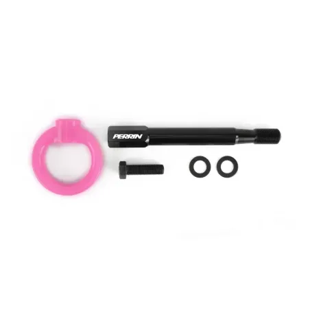 Perrin 08-14 Subaru WRX/STI Sedan Tow Hook Kit (Rear) - Hyper Pink