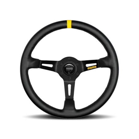 Momo MOD08 Steering Wheel 350 mm -  Black Leather/Black Spokes/1 Stripe