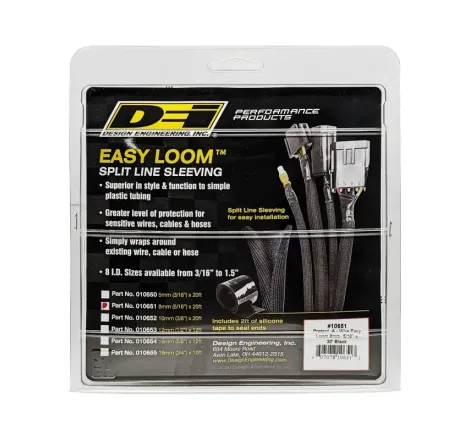 DEI Split Wire Sleeve Easy Loom 8mm-5/16in x 20 Black