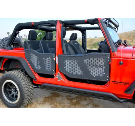 DV8 Offroad Aluminum Mesh Inserts For Rear JK Rock Doors