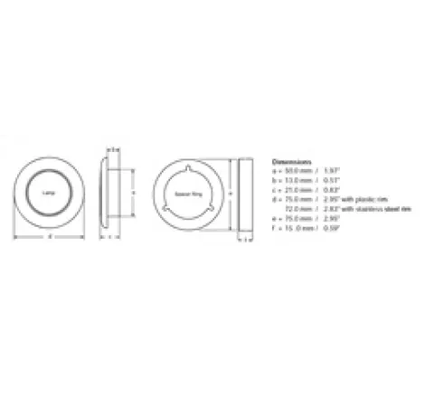 Hella Courtesy Lamp Rnd White Md12 Ss Rim 2Xt