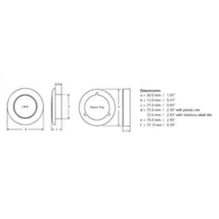 Hella Courtesy Lamp Rnd White Md12 Ss Rim 2Xt