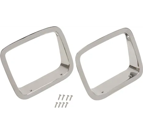 Kentrol 87-95 Jeep Wrangler YJ Headlight Bezels Pair - Polished Silver