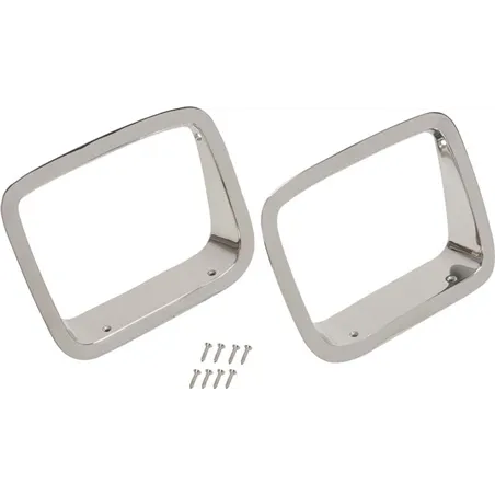 Kentrol 87-95 Jeep Wrangler YJ Headlight Bezels Pair - Polished Silver