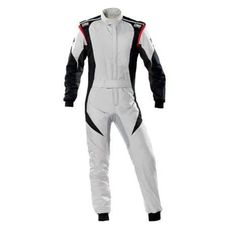 OMP First Evo Overall Silver/Black - Size 58 (Fia 8856-2018)