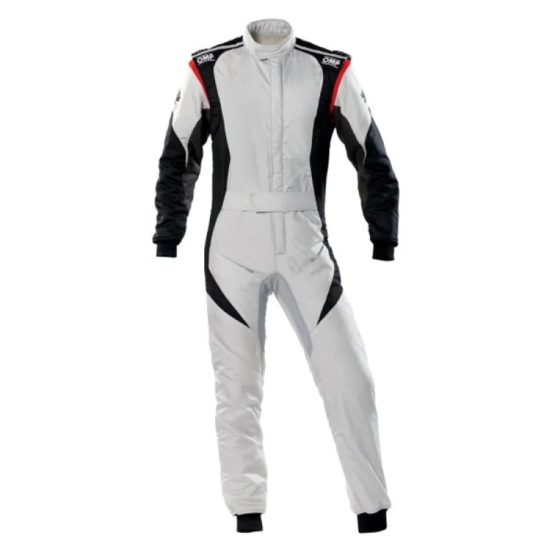 OMP First Evo Overall Silver/Black - Size 62 (Fia 8856-2018)