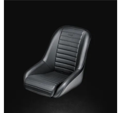 OMP Silverstone Series New Vintage Seats w/ Steel Frame/Imitation Leather - Black