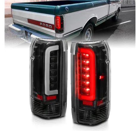 ANZO 1987-1996 Ford F-150 LED Taillights Black Housing Clear Lens (Pair)