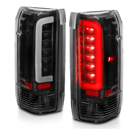 ANZO 1987-1996 Ford F-150 LED Taillights Black Housing Clear Lens (Pair)