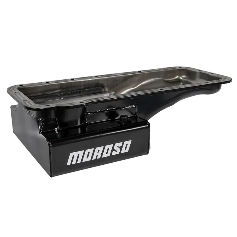 Moroso Ford 352-428 FE (w/Front Sump) Kicked Out Road Race Baffled 8qt 6in Steel Oil Pan