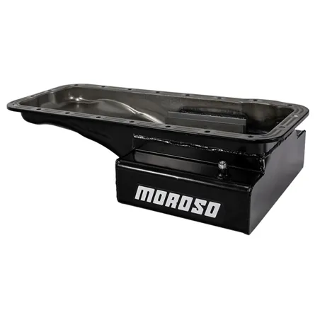 Moroso Ford 352-428 FE (w/Front Sump) Kicked Out Road Race Baffled 8qt 6in Steel Oil Pan