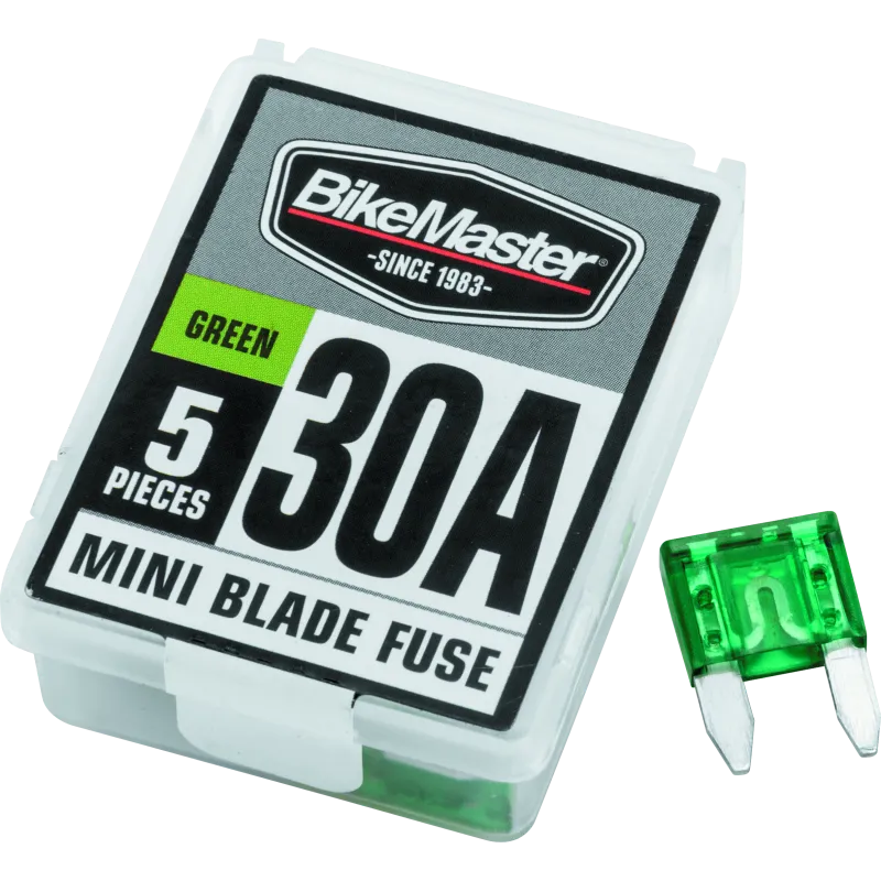 BikeMaster 5Piece 30A Replacement Mini Blade Fuse