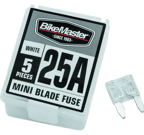 BikeMaster 5Piece 25A Replacement Mini Blade Fuse