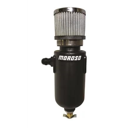 Moroso Breather Tank/Catch Can -8An Male Inlet - Black Polyethylene