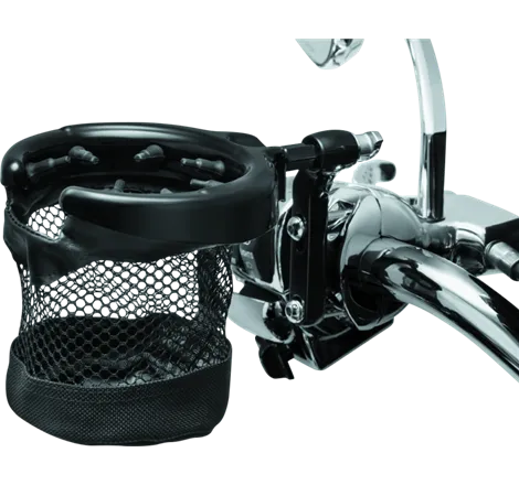 Kuryakyn Drink Holder With Basket Perch Mount Gloss Black