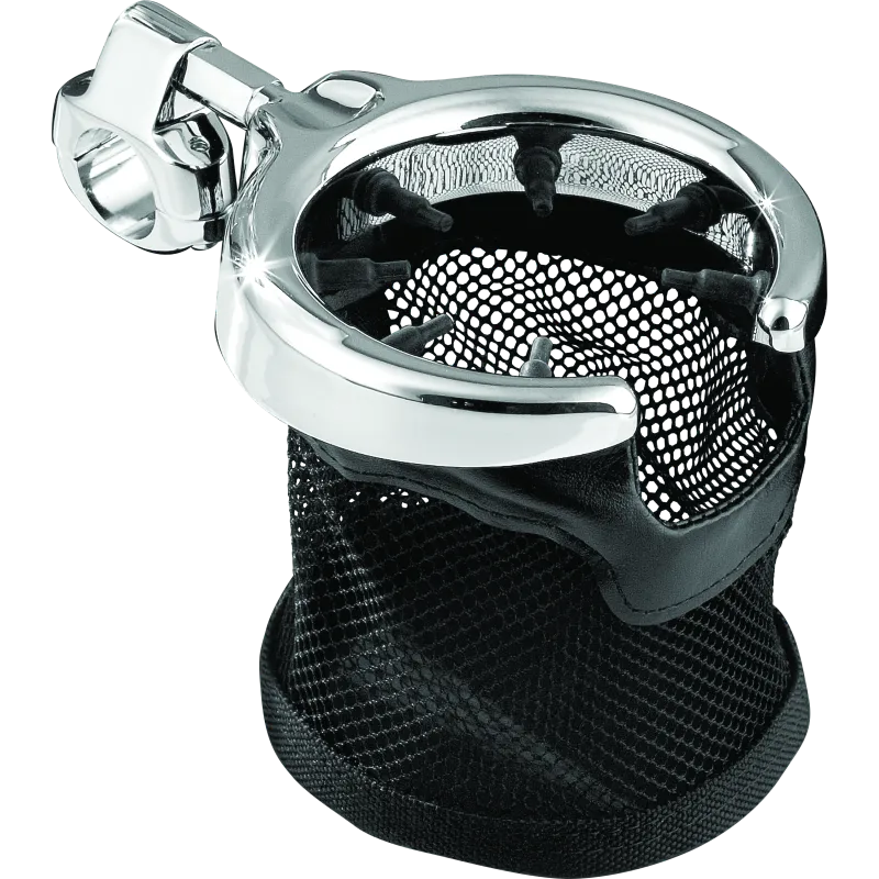 Kuryakyn Mesh Basket Universal Drink Holder 1in Clamp Chrome