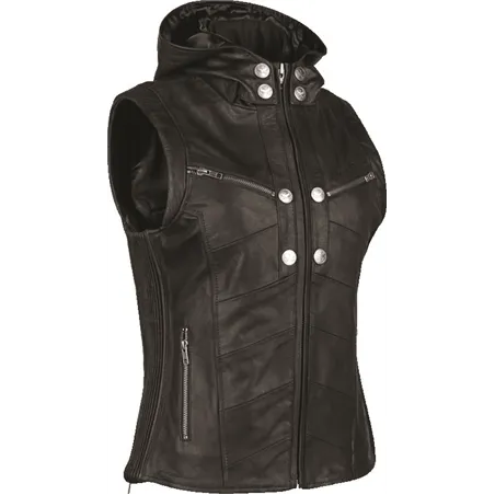 Speed and Strength Hells Belles Leather Vest Black Womens - Small