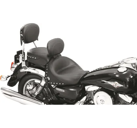 Mustang 03-08 Kawasaki Vulcan 1600 Classic,05-08 Nomad Tour 2PC Seat w/Driver Backrest Studs - Black