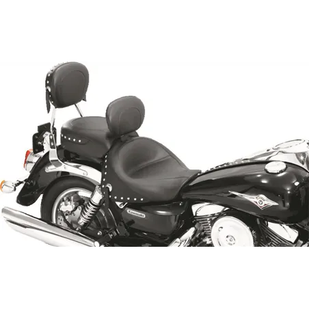 Mustang 03-08 Kawasaki Vulcan 1600 Classic,05-08 Nomad Tour 2PC Seat w/Driver Backrest Studs - Black