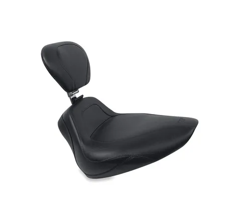 Mustang 84-06 Harley Standard Rear Tire Harley Sport Touring Solo Seat w/Driver Backrest - Black