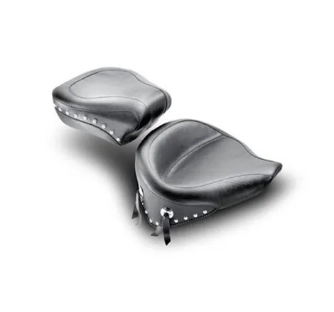 Mustang 00-15 Harley Softail Standard Rear Tire Wide Touring Passenger Seat w/Studs - Black