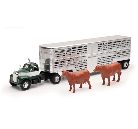 New Ray Toys 1953 Mack B-60 Livestock Truck with Cattle/ Scale - 1:43