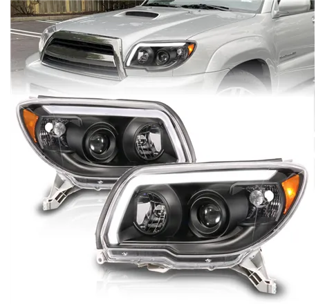 ANZO 06-09 Toyota 4 Runner Projector Headlights Plank Style - Black