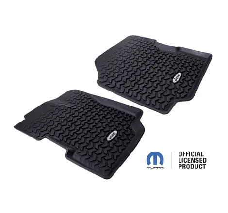 Rugged Ridge Floor Liner Front Black 1976-1995 Jeep Logo CJ-7 / CJ-8 / Jeep Wrangler YJ