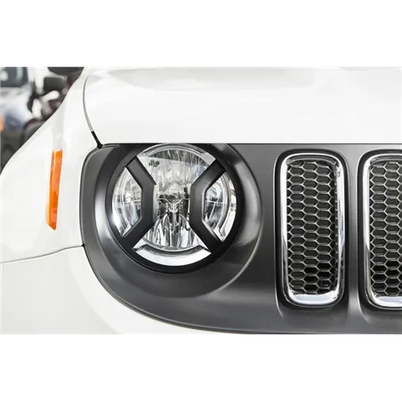 Rugged Ridge 15-18 Jeep Renegade BU Black Headlight Euro Guards Texture