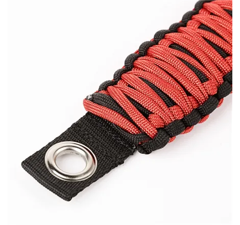 Rugged Ridge Paracord A-Pillar Grab Handle Red 07-18 Jeep Wrangler JK