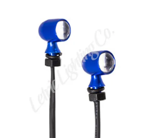 Letric Lighting 12mm Mini Red Turn Signal LED- Blue Anodized