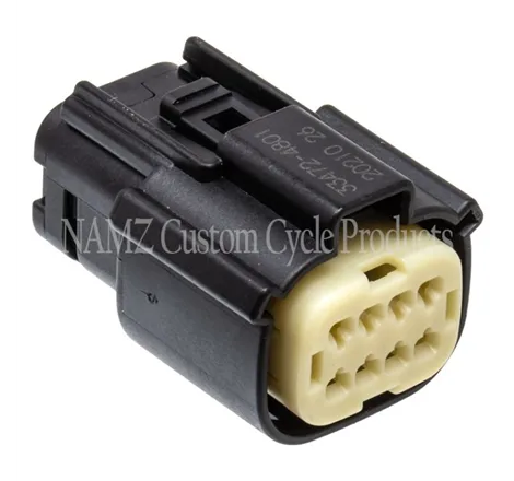 NAMZ 07-23 V-Twin VRSAW/CR/CX Models Molex MX-150 8-Position Female Connector - Blk (HD 72479-07BK)