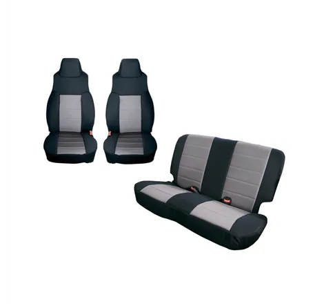 Rugged Ridge Seat Cover Kit Black/Gray 91-95 Jeep Wrangler YJ