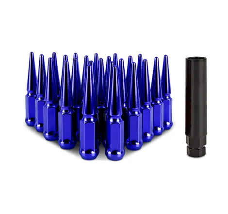 Mishimoto Mishimoto Steel Spiked Lug Nuts M12 x 1.5 24pc Set Blue