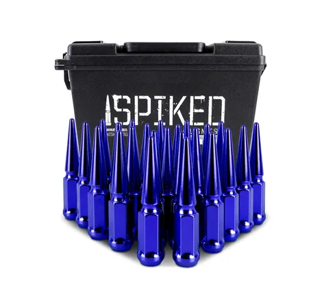 Mishimoto Mishimoto Steel Spiked Lug Nuts M12 x 1.5 24pc Set Blue