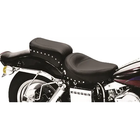 Mustang 58-84 Harley FX/FL Standard Touring 1PC Seat w/Studs - Black