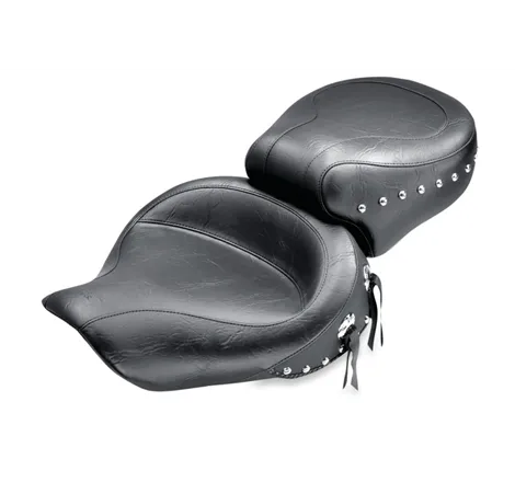 Mustang 91-05 Harley Dyna Wide Touring 1PC Seat w/Studs - Black