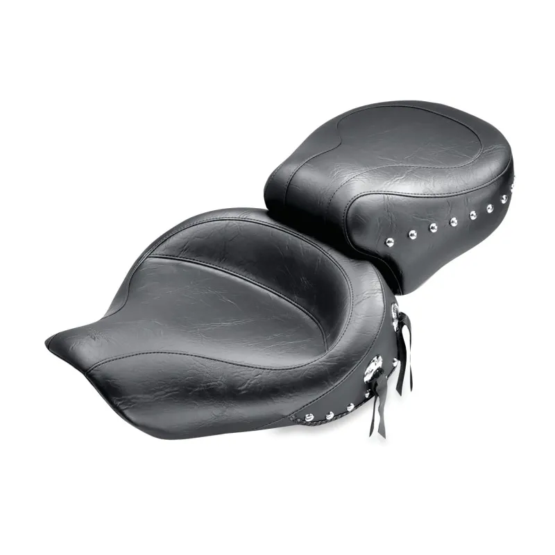 Mustang 91-05 Harley Dyna Wide Touring 1PC Seat w/Studs - Black