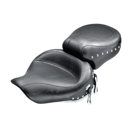 Mustang 91-05 Harley Dyna Wide Touring 1PC Seat w/Studs - Black