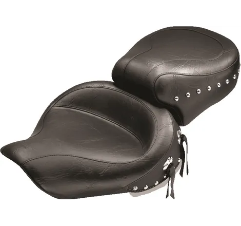 Mustang 91-05 Harley Dyna Wide Touring 1PC Seat w/Studs - Black