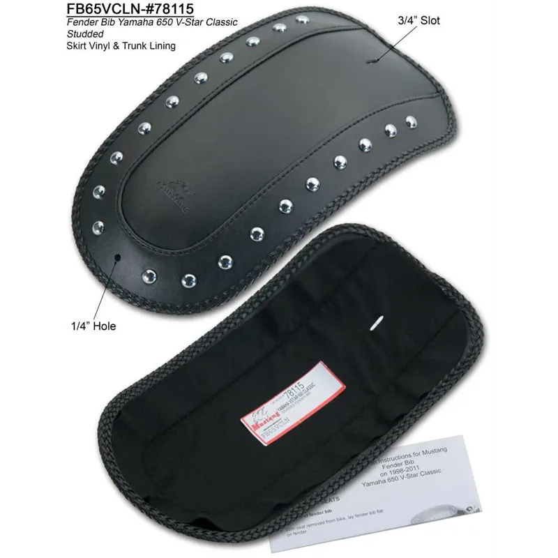 Mustang 98-11 Yamaha V-Star Classic Fender Bib w/Studs - Black