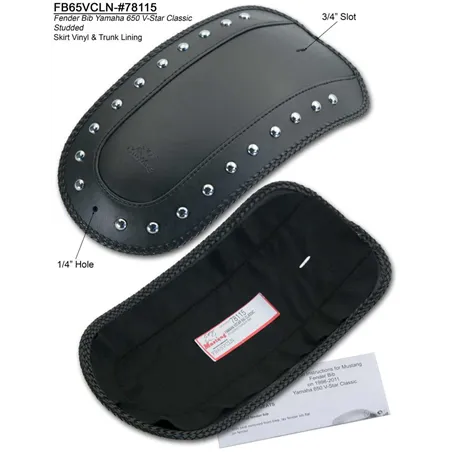 Mustang 98-11 Yamaha V-Star Classic Fender Bib w/Studs - Black