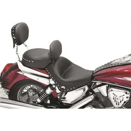 Mustang 02-09 Honda VTX1300 Retro, S ,T Wide Touring 2PC Seat w/Driver Backrest Studs - Black