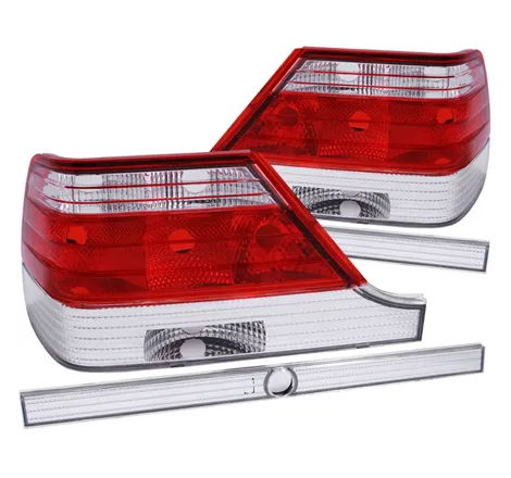 ANZO 1995-1999 Mercedes Benz S Class W140 Taillights Red/Clear