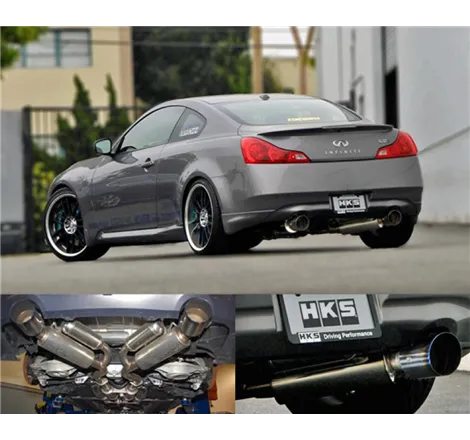 HKS 08 Infiniti G37 Coupe Dual Hi-Power Titanium Tip Catback Exhaust