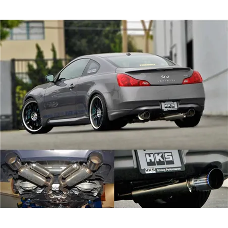 HKS 08 Infiniti G37 Coupe Dual Hi-Power Titanium Tip Catback Exhaust