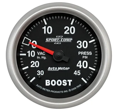 Autometer Sport-Comp II VAC/Boost 2 5/8in 30 IN HG-45PSI Mechanical Gauge