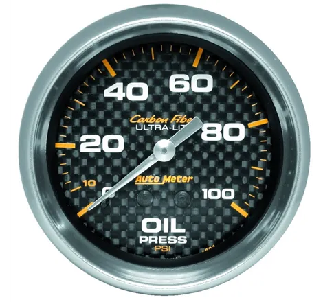 Autometer Ultra-Lite 2.625in Mechanical 100 PSI Oil Pressure Gauge - Carbon Fiber