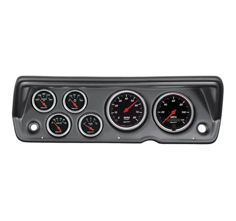 Autometer Designer Black 70-76 Duster/Demon/Dart Dash Kit 6pc Tach / MPH / Fuel / Oil / WTMP / Volt